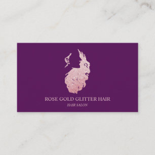 Carte De Visite Rallonge de cheveux violets Rose gold