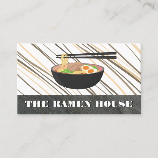 Carte De Visite Ramen Noodles Bowl et Chopsticks (Devant)