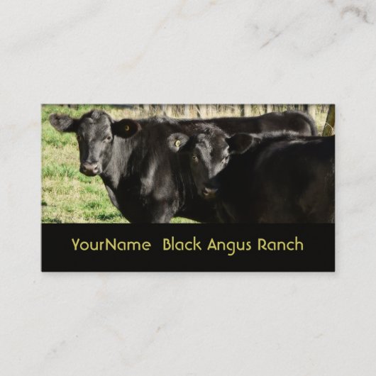 Carte De Visite Ranch de Black Angus (Devant)
