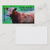 Carte De Visite Ranch ou ferme de boeuf de bétail (Devant / Derrière)
