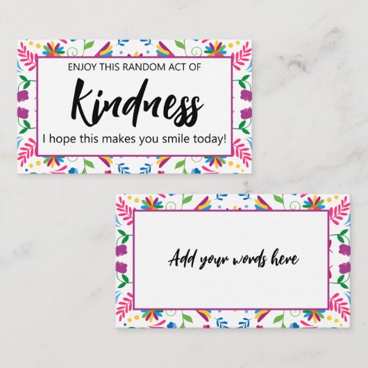 Carte De Visite Random act of kindness spread love not hate busine (Devant / Derrière)