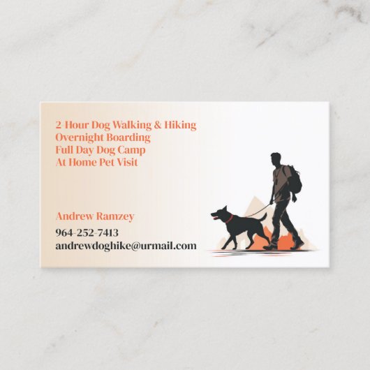 Carte De Visite Randonnée de marche de chien animal de compagnie a (Devant)