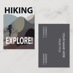 Carte De Visite Randonnée Explorer Montagnes Randonnée