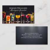 Carte De Visite Rangée de cocktails au Bar (Devant / Derrière)