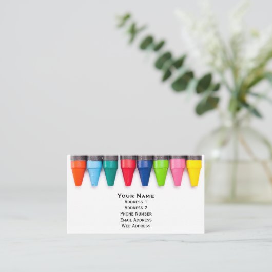 Carte De Visite Rangée de Crayons (Debout devant)