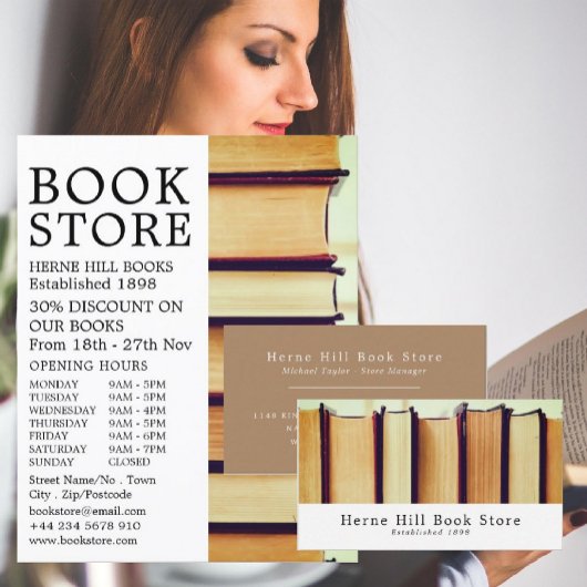 Carte De Visite Rangée de livres anciens, Boutique