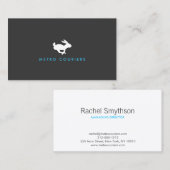 Carte de visite rapide du logo de lapin (gris) (Devant / Derrière)