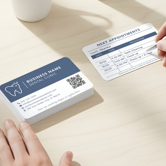 Carte De Visite Rappel de la nomination d'un dentiste moderne Code