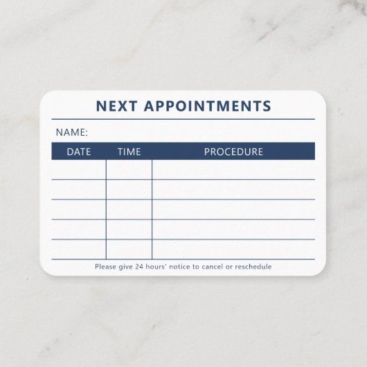 Carte De Visite Rappel de la nomination d'un dentiste moderne Code (Dos)