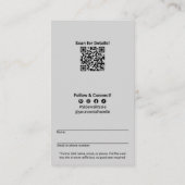 Carte De Visite Rappel de l'événement ・ Code QR ・ Merci d'été (Dos)