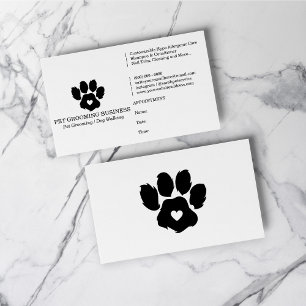 Carte De Visite Rappel de marque minimaliste Paw pour animaux de c