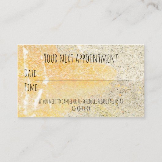 Carte De Visite Rappel de nomination (Dos)