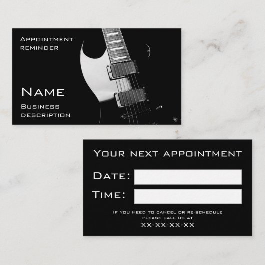 Carte De Visite Rappel de nomination (Devant / Derrière)