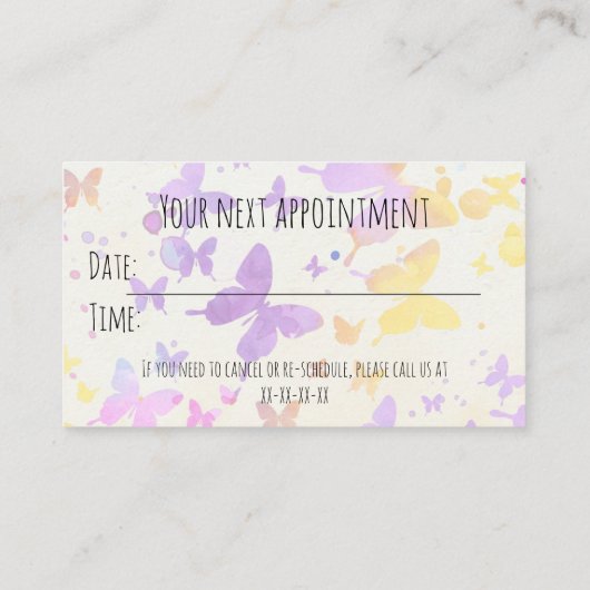 Carte De Visite Rappel de nomination (Dos)