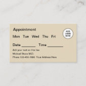 Carte De Visite Rappel de nomination Médicale (Devant)