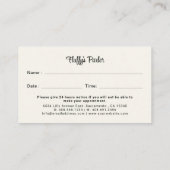 Carte De Visite Rappel de rendez-vous Aquarelle du chien (Dos)