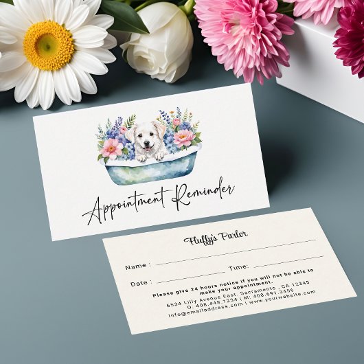 Carte De Visite Rappel de rendez-vous Aquarelle du chien