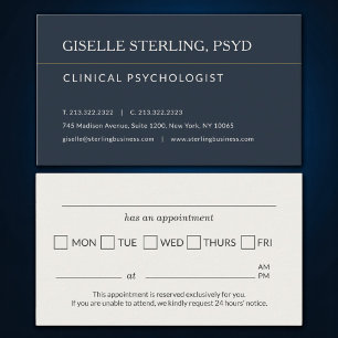 Carte De Visite Rappel de rendez-vous au cabinet de psychologue