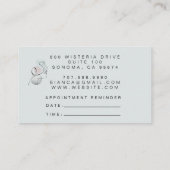 Carte De Visite Rappel de rendez-vous d'artiste maquillage et Cart (Dos)