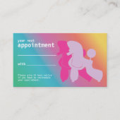 Carte De Visite Rappel de rendez-vous de caniche rose et Rose (Devant)