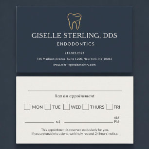 Carte De Visite Rappel de rendez-vous de dentisterie endodontique