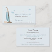 Carte De Visite Rappel de rendez-vous de la femme de ménage bleu n (Devant / Derrière)