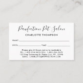 Carte De Visite Rappel de rendez-vous de l'animateur de chien (Dos)