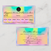 Carte De Visite Rappel de rendez-vous de maquillage Holographe Log (Devant / Derrière)