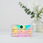 Carte De Visite Rappel de rendez-vous de maquillage Holographe Log (Debout devant)