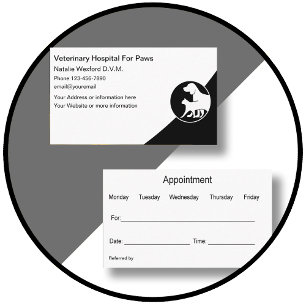 Carte De Visite Rappel de rendez-vous de vétérinaire moderne