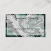 Carte De Visite Rappel de rendez-vous des ongles Marbre vert argen (Dos)