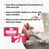 Carte De Visite Rappel de rendez-vous du fabricant de chiens roses