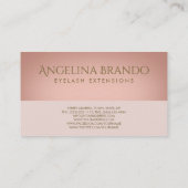 Carte De Visite Rappel de rendez-vous Gold Sparkle Lashes Rose (Dos)
