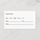 Carte De Visite Rappel de rendez-vous Médicale (Dos)