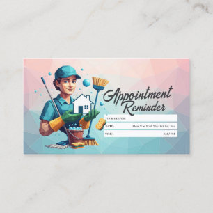 Carte De Visite Rappel de rendez-vous Ménage Entretien ménager
