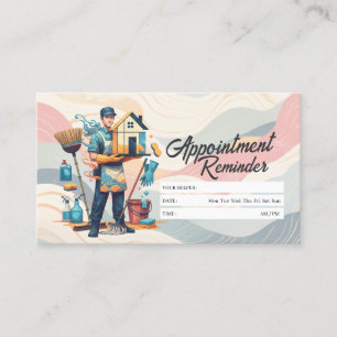 Carte De Visite Rappel de rendez-vous Ménage Nettoyage de maison