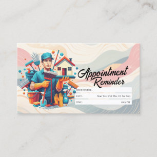 Carte De Visite Rappel de rendez-vous Ménage Service de nettoyage