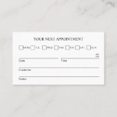 Carte De Visite Rappel de rendez-vous personnalisé (Dos)