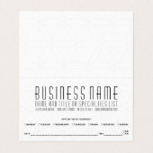 Carte De Visite rappel de rendez-vous plié par géométrie sacrée (Intérieur déplié)