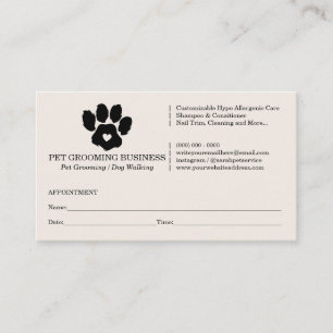 Carte De Visite Rappel de rendez-vous pour la marque Paw Minimal I