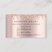 Carte De Visite Rappel de rendez-vous Rose Flush Parties scintilla (Dos)