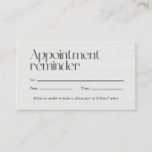 Carte De Visite Rappel de rendez-vous simple (Devant)