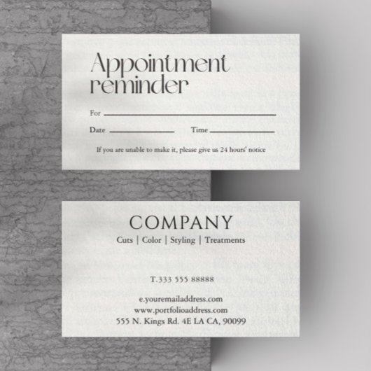 Carte De Visite Rappel de rendez-vous simple