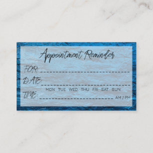 Carte De Visite Rappel de rendez-vous Vagues d'eau Abstraite bleue