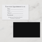 Carte De Visite Rappel générique de rendez-vous (Devant / Derrière)