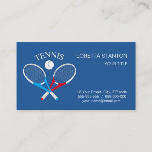 Carte De Visite Raquettes de tennis et balle de tennis