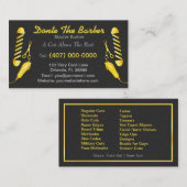 Carte De Visite Raseur-coiffeur (poteau, tondeuses et (Devant / Derrière)