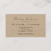 Carte De Visite Rasoir droit sterling/extra profondément naturel (Dos)