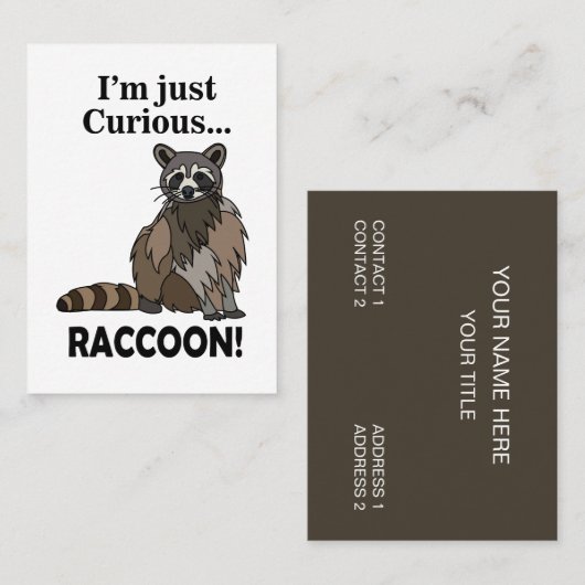 Carte De Visite Raton laveur drôle et curieux (Devant / Derrière)