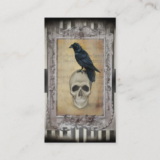 Carte De Visite Raven et crâne (Devant)